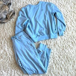 Baby blue Fila sweat suit